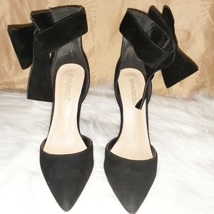 SHOE DAZZLE SUEDE BLACK PUMP